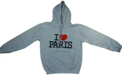 Agasalho de moleton Cinza I love Paris.