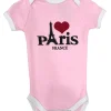 Body Paris coração cor de rosa