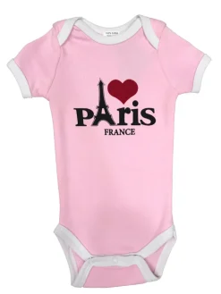 Body Paris coração cor de rosa