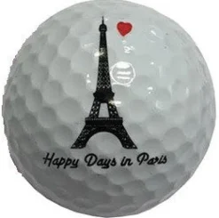 3 bolas de golfe Torre Eiffel tricolor