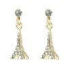 Brincos dourados torre Eiffel