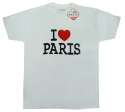 Camiseta Branca Homem Eu Amo Paris