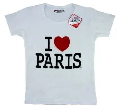 Camiseta Branca Homem Eu Amo Paris