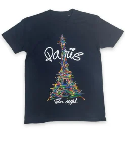 Camiseta com grafite da torre Eiffel