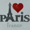 Camiseta feminina Paris coraçao strass branca
