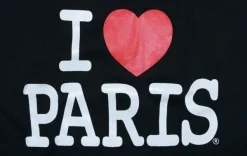Camiseta feminina preta I love Paris