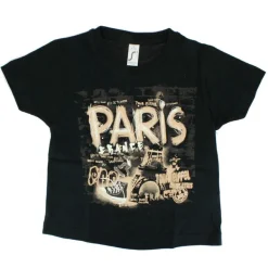 Camiseta preta e bege de Paris