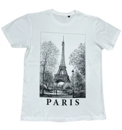 Camiseta Torre Eiffel de Paris em Preto e Branco