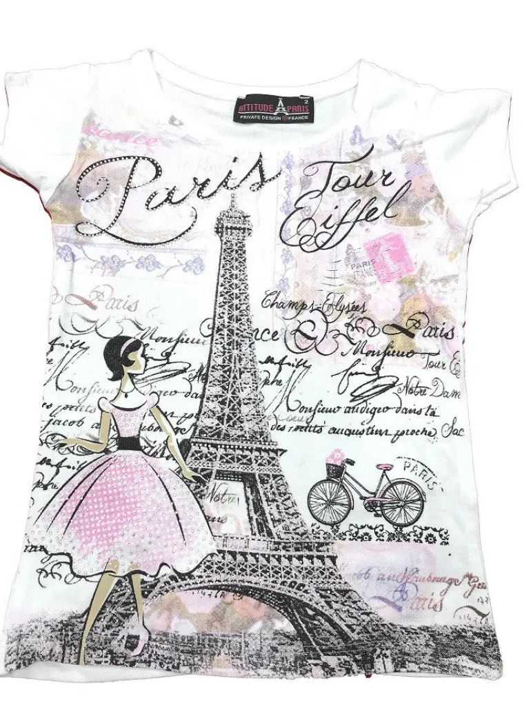 Camiseta Torre Eiffel Paris Princesa - souvenirs Paris pas cher
