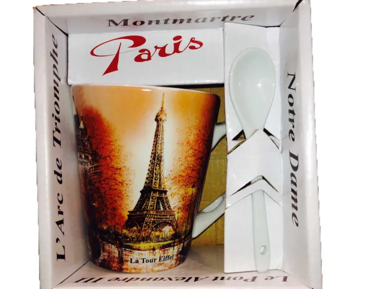 Caneca lembrança "Paris no outono" + colher