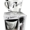 Caneca preto e branco Torre Eiffel de Paris