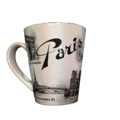 Caneca preto e branco Torre Eiffel de Paris