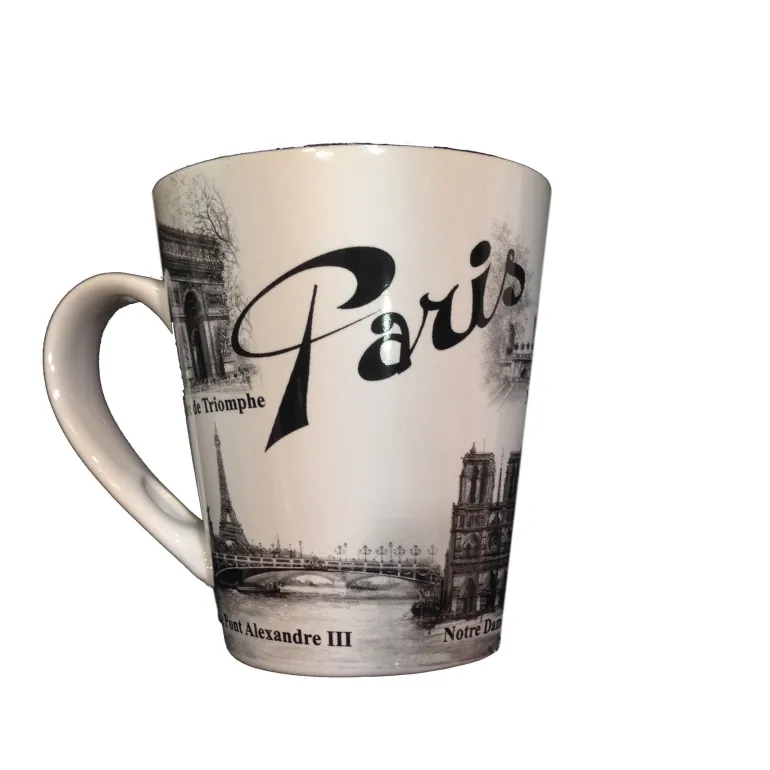 Caneca preto e branco Torre Eiffel de Paris