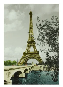Cartão-postal Torre Eiffel e ponte