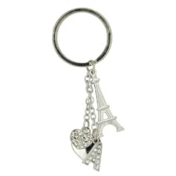 Chaveiro coeur strass & letras do alfabeto
