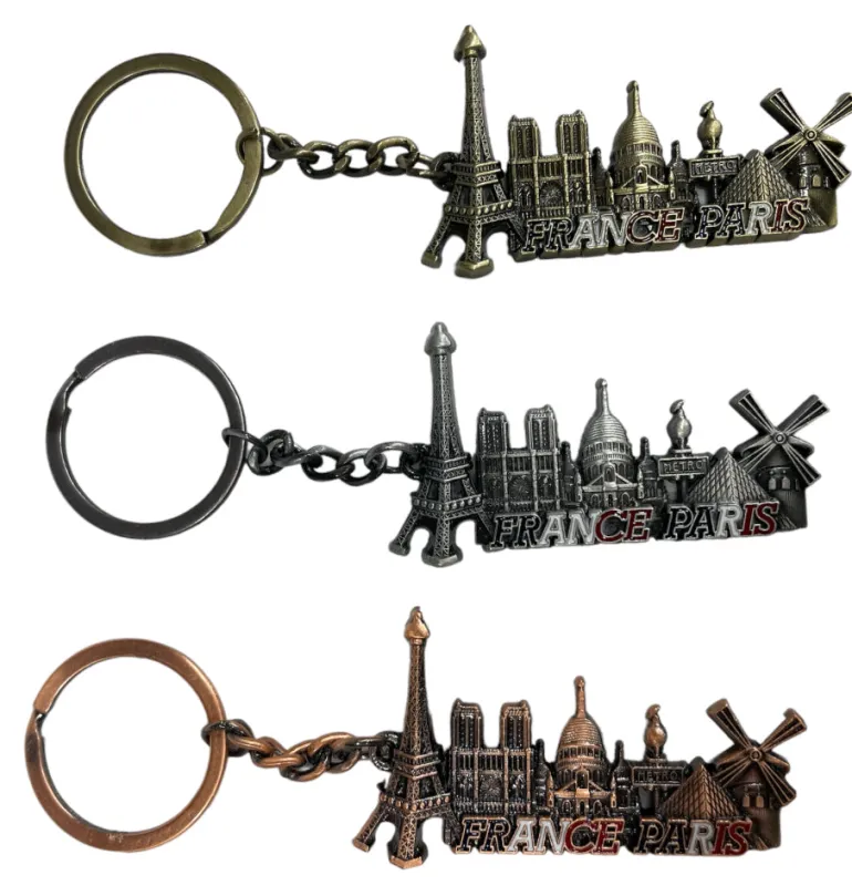 Chaveiro monumentos de Paris em relevo