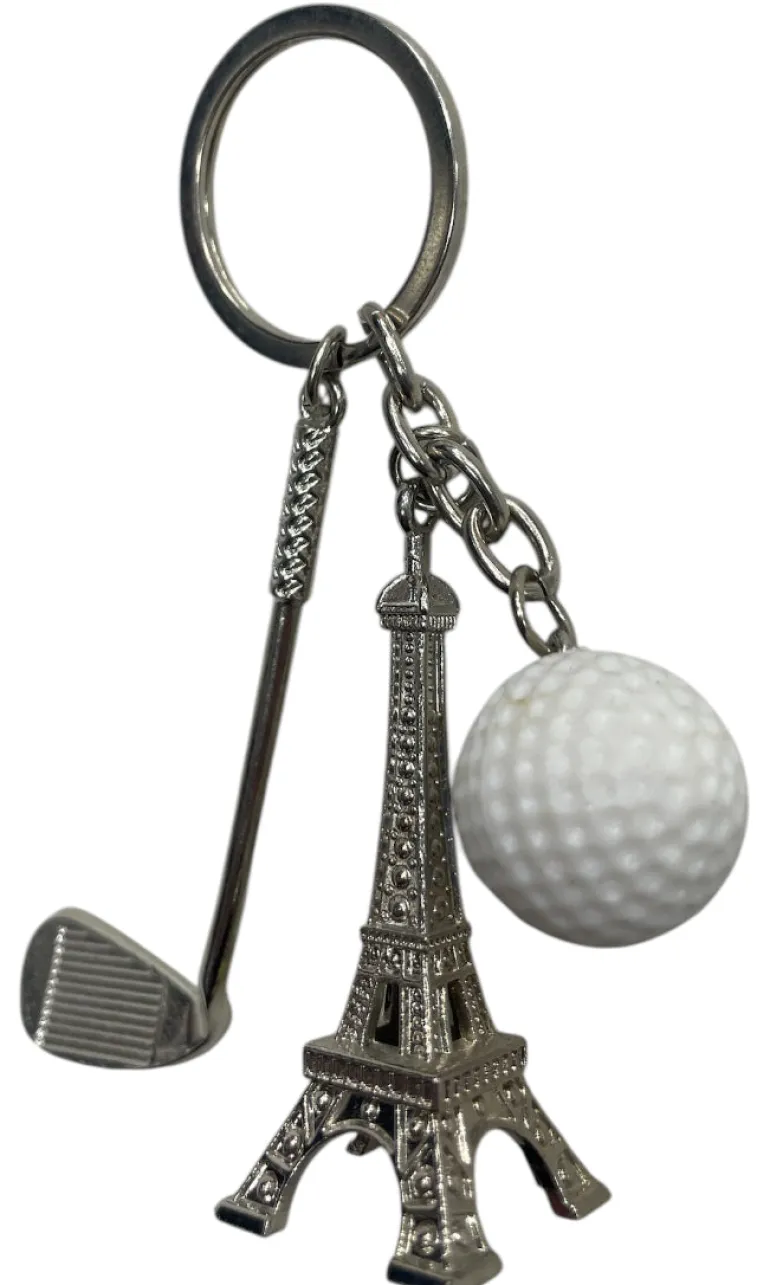 Chaveiro Torre Eiffel de bola de golfe