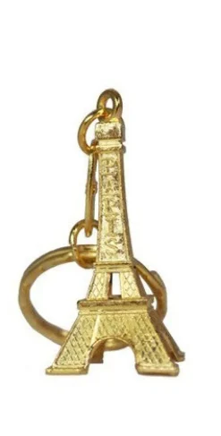 Chaveiro Torre Eiffel dourado com strass