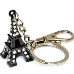 Chaveiro Torre Eiffel strass cor preta