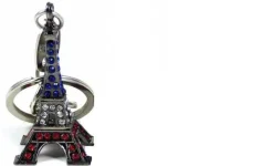 Chaveiro Torre Eiffel strass tricolor