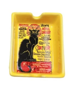 Cinzeiro quadrado Chat Noir amarelo