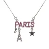 Colar Paris strass rosa
