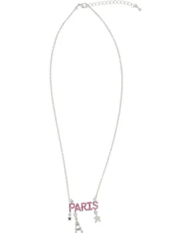 Colar Paris strass rosa