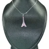 Colar Torre Eiffel strass rosa