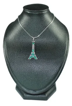 Colar Torre Eiffel strass verdes