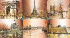 Conjunto de  6 aparadores de copos  Paris marrom
