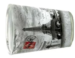 Copo de shot com 4 monumentos de Paris preto e branco