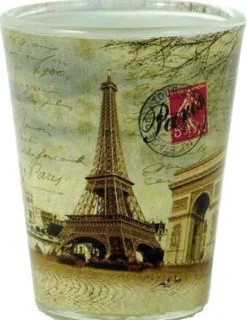 Copo de shot monumentos de Paris sépia