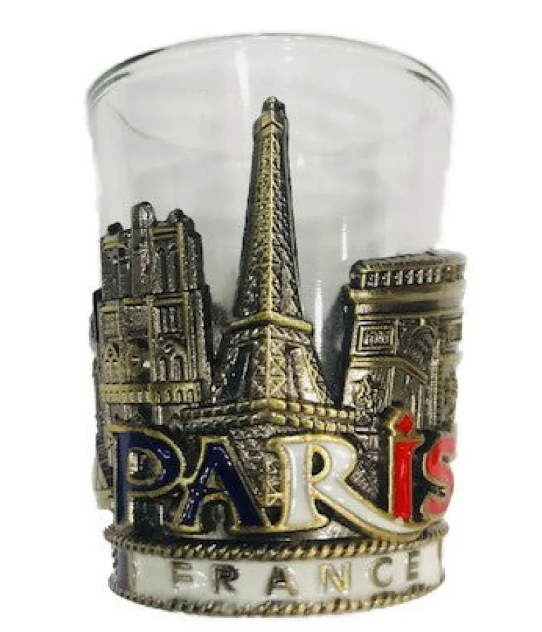 Copo para shot Lembrança de Paris metal tricolor
