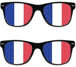 Óculos França azul branco e vermelho