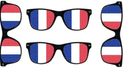 Óculos França azul branco e vermelho