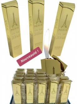 ESQUEIRO FINO METALISADO DOURADO - esqueiro souvenirs Paris