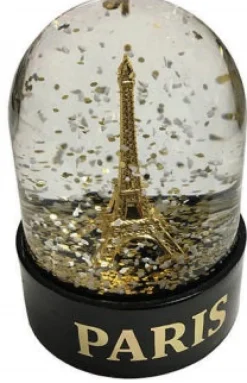 Globo de neve dourado da Torre Eiffe