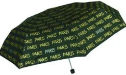 Guarda-chuva Paris preto e dourado