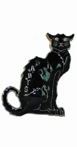 Ima de geladeira chat noir metal
