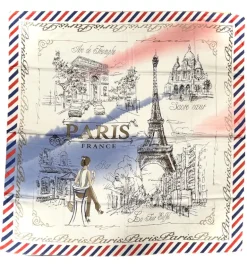 Lenço Paris France la vie en Rose Tricolore