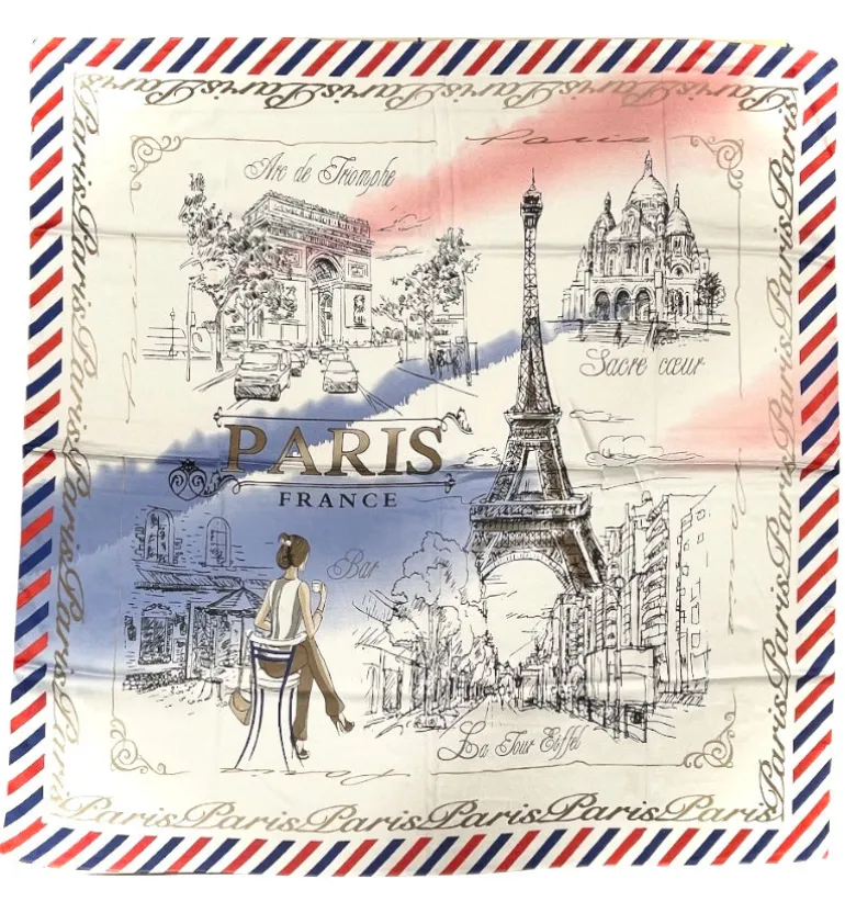 Lenço Paris France la vie en Rose Tricolore