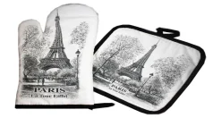 Luva de cozinha Paris preto e branco