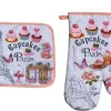 Luva e pegador de panela Cupcakes Paris