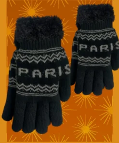 Luvas Preto e Branco Paris Unissex