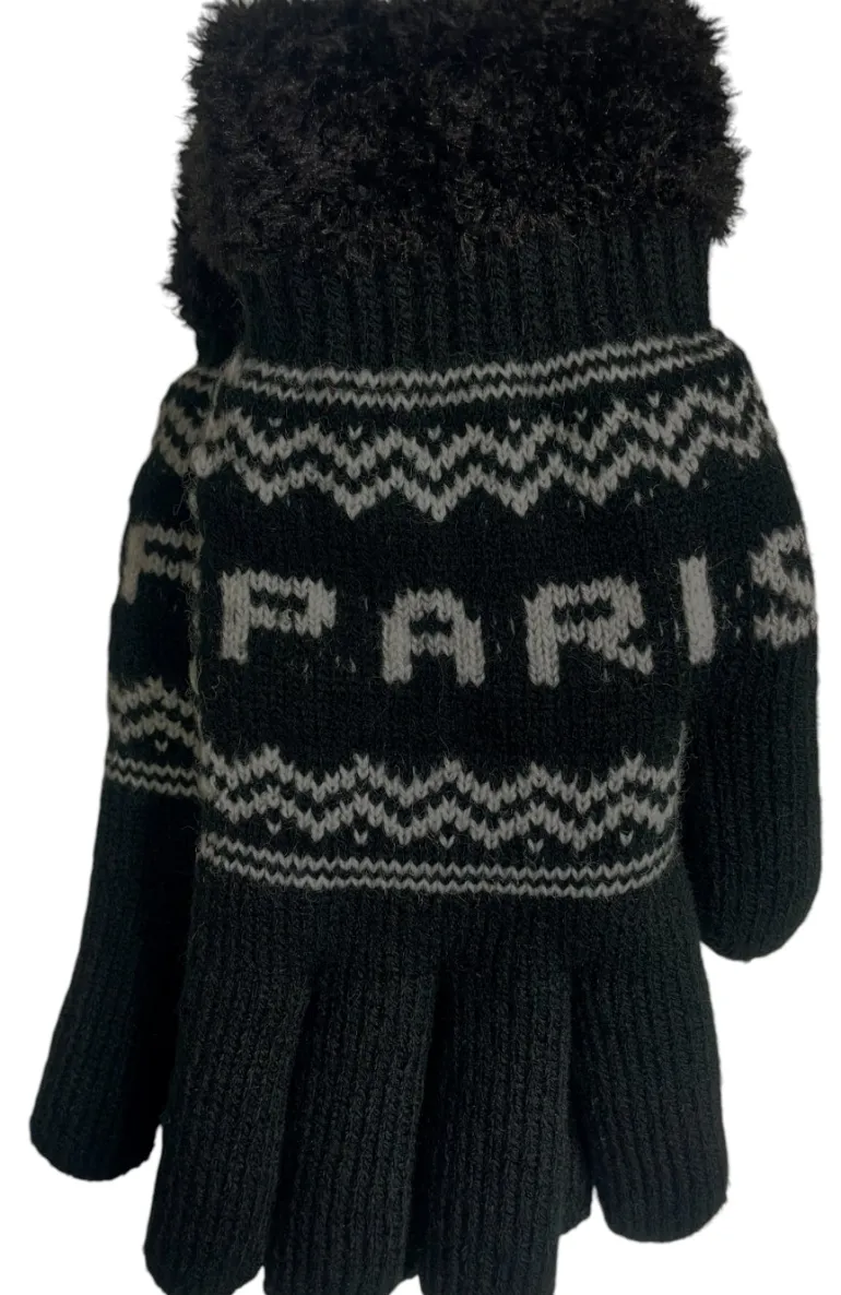Luvas Preto e Branco Paris Unissex