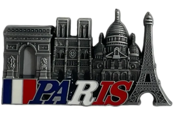 Ímã Monumento de Paris com bandeira