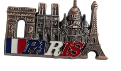 Ímã Monumento de Paris com bandeira