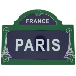 Ímã Torre Eiffel Paris Placa de rua metálica