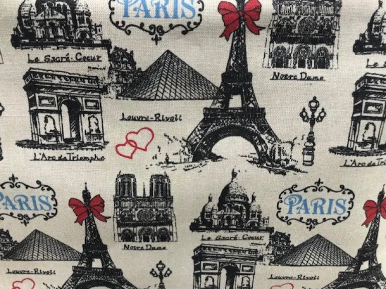 Mala de viagem Lembrança de Paris com Torre Eiffel e monumentos