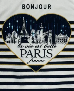 Manga comprida Paris BONJOUR